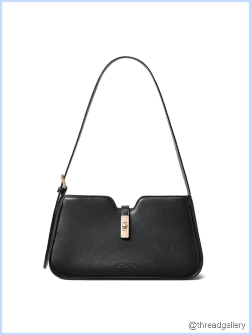 Vegan Leather Hobo Shoulder Bag Adjustable Strap Spiral Clasp